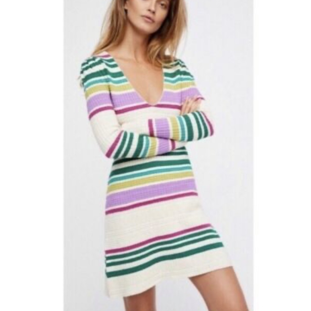 Free People Striped sweater Dress Size M